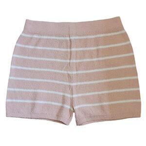 Scoop Sweater Shorts Womens Sz M Orange White Stripe Lounge‎ Casual High Rise